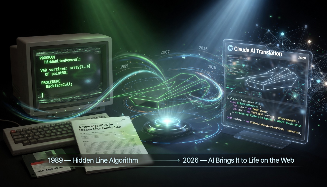 1989 Hidden Line Algorithm — 2026 AI Web Translation
